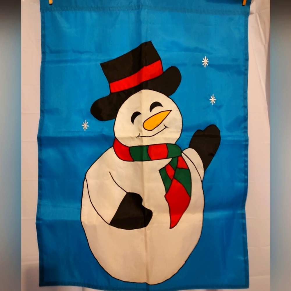 Christmas Winter Snowman House Garden Flag 39"X 28"